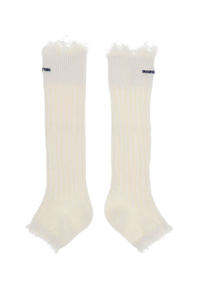 EMBROIDERED LOGO SOCK BOOTS / WHT