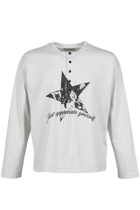 16 HENLEY LONG SLEEVE / SIL GRY