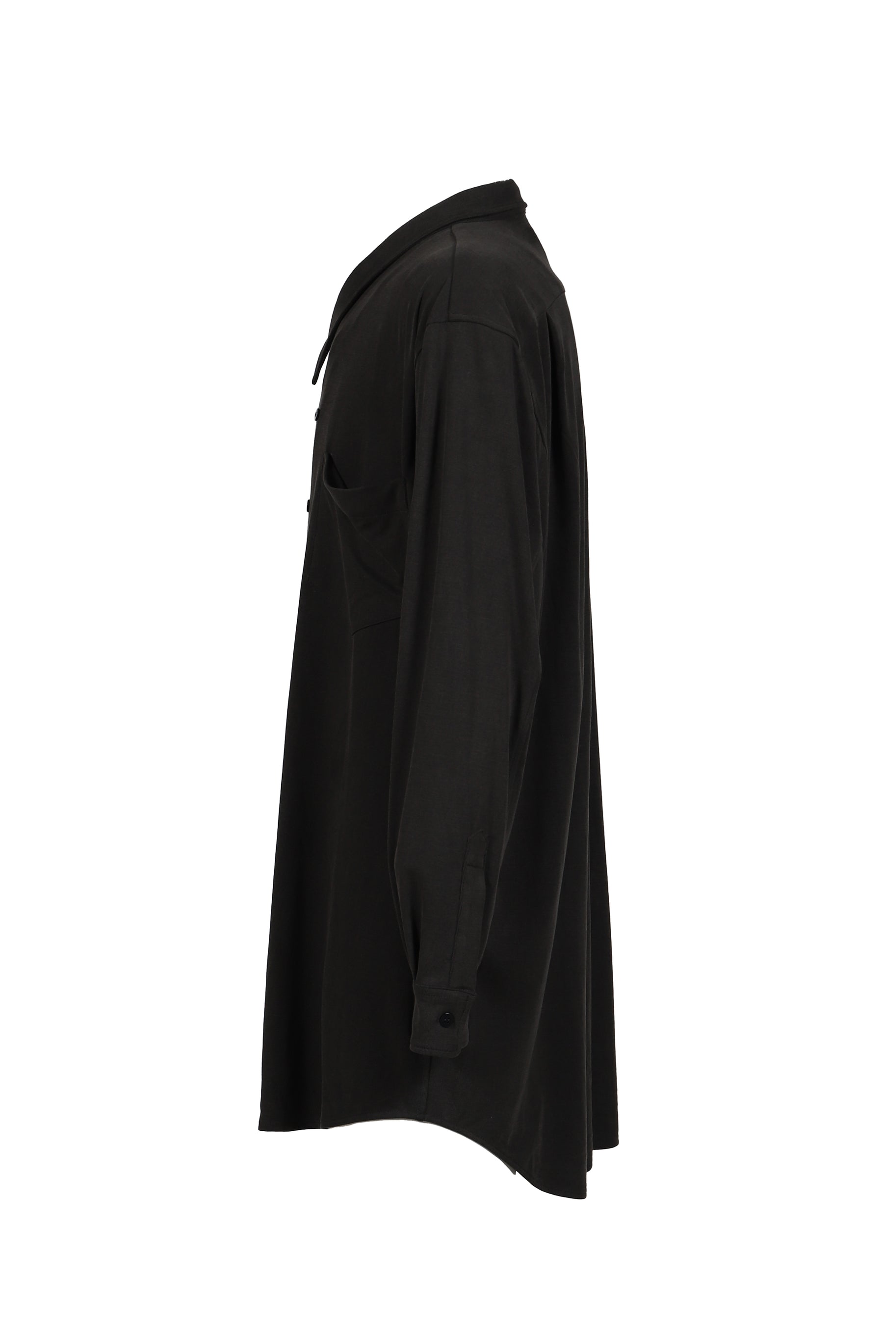 LIQUID DOUBLE BREASTED SHIRT / BLK