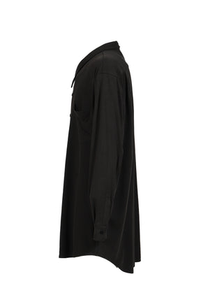 LIQUID DOUBLE BREASTED SHIRT / BLK