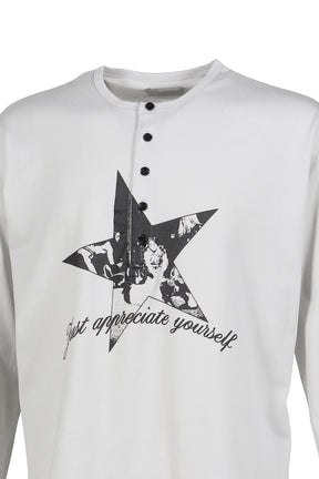 16 HENLEY LONG SLEEVE / SIL GRY