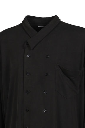 LIQUID DOUBLE BREASTED SHIRT / BLK