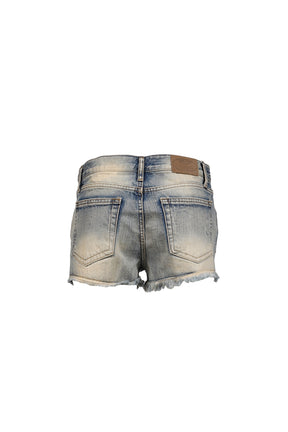 LIGHT SLUB DAMAGE SHORTS / BLU