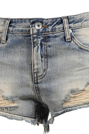 LIGHT SLUB DAMAGE SHORTS / BLU