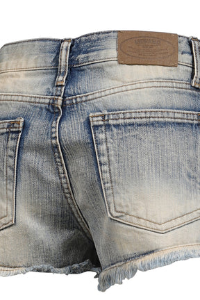 LIGHT SLUB DAMAGE SHORTS / BLU