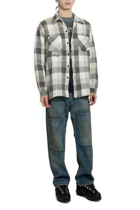 MINER'S REPAIRED DENIM WORK PANTS / AGED IND 