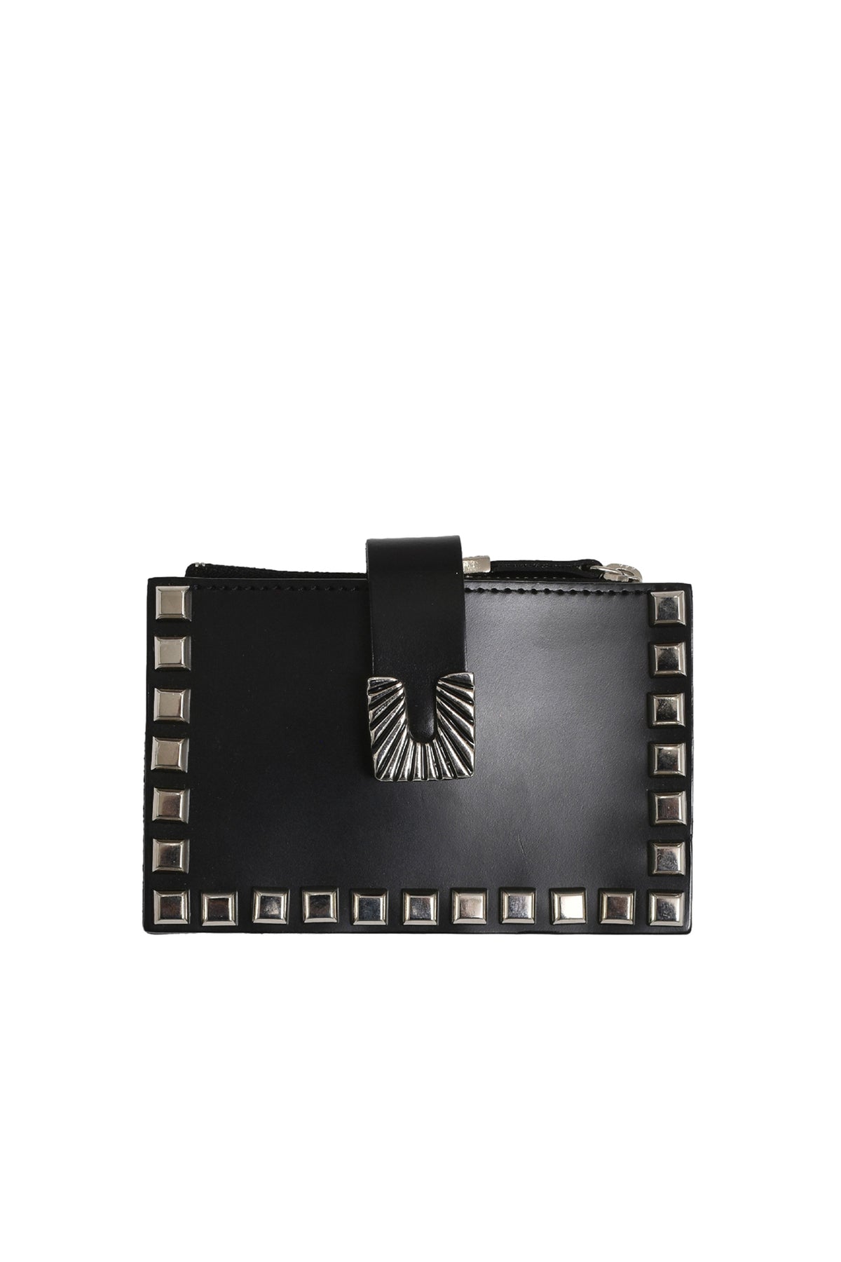 LEATHER WALLET STUDS SMALL / BLK