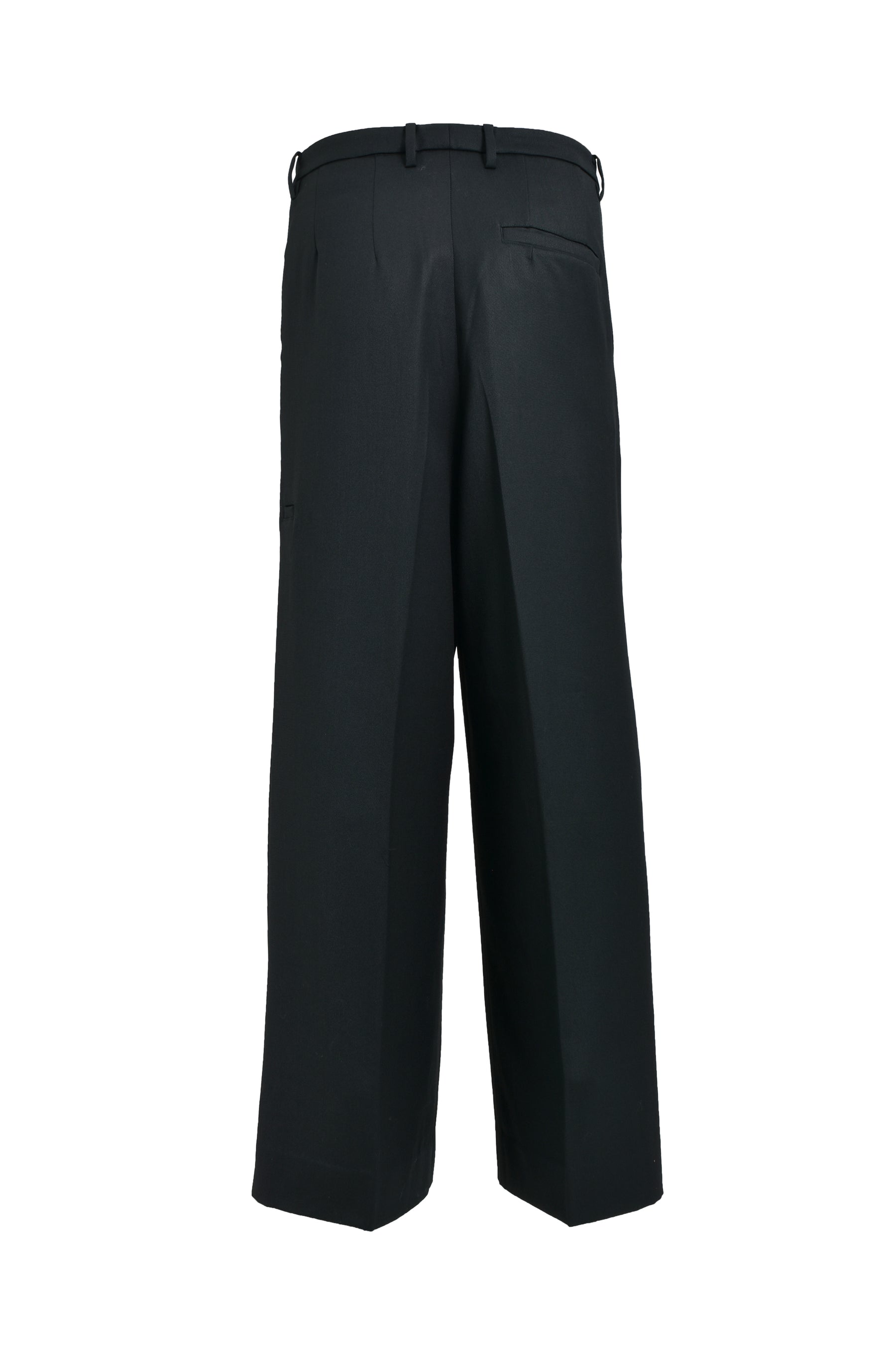 TUCKED WIDE TROUSERS / BLACK 