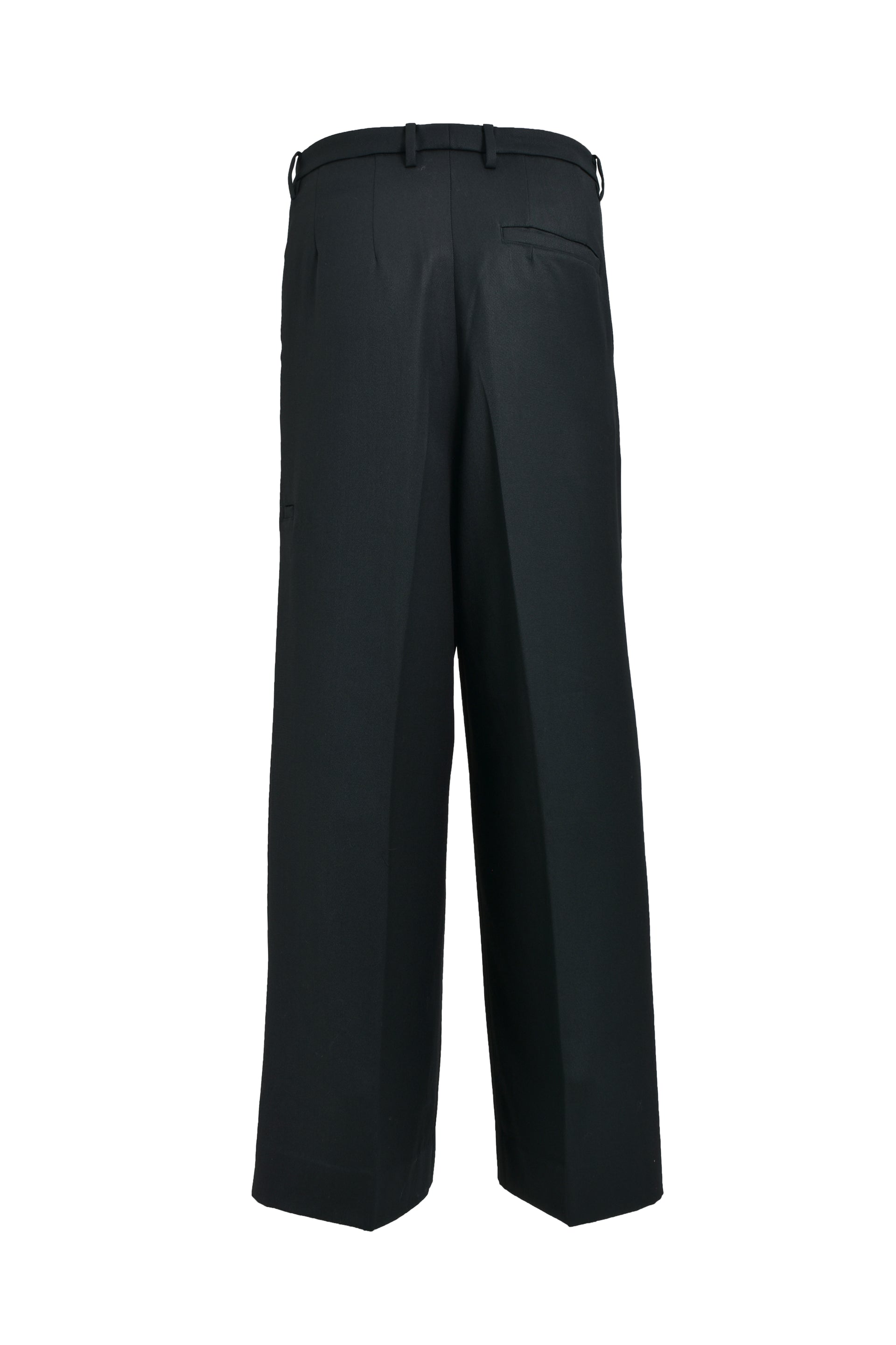 TUCKED WIDE TROUSERS / BLK