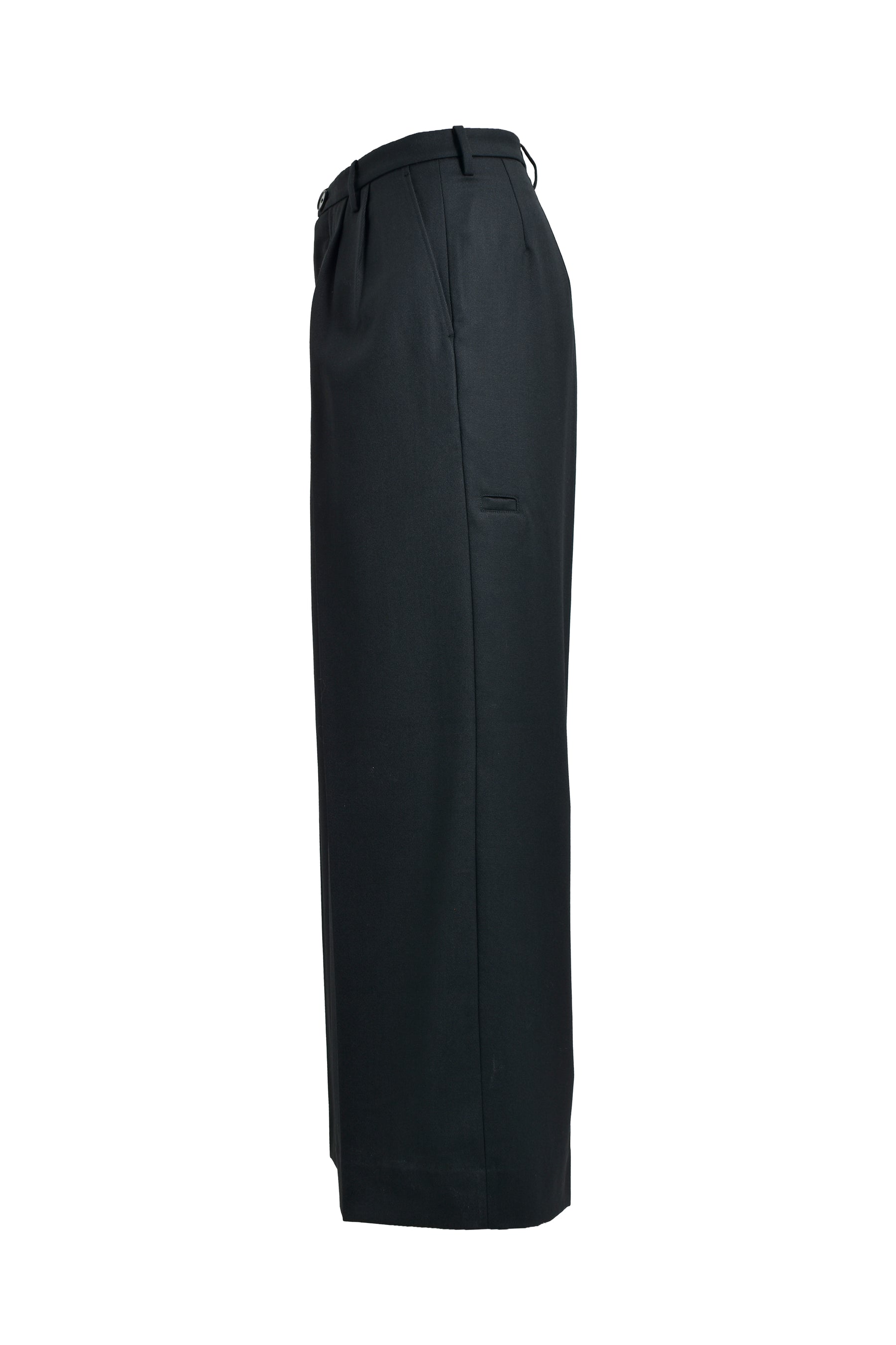 TUCKED WIDE TROUSERS / BLACK 