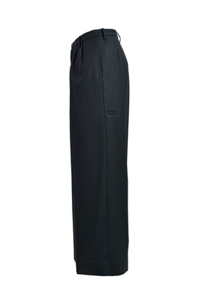 TUCKED WIDE TROUSERS / BLACK 