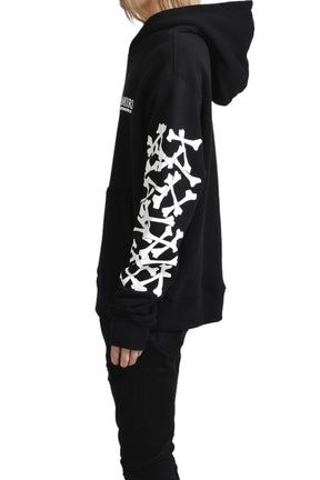 BONES STACKED HOODIE / BLK