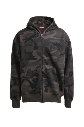 WOODLAND CAMO ZIP HOODIE / CAMO