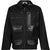 DECKARD COTTON GABARDINE X LEATHER DOUBLE FRONT JACKET / BLK