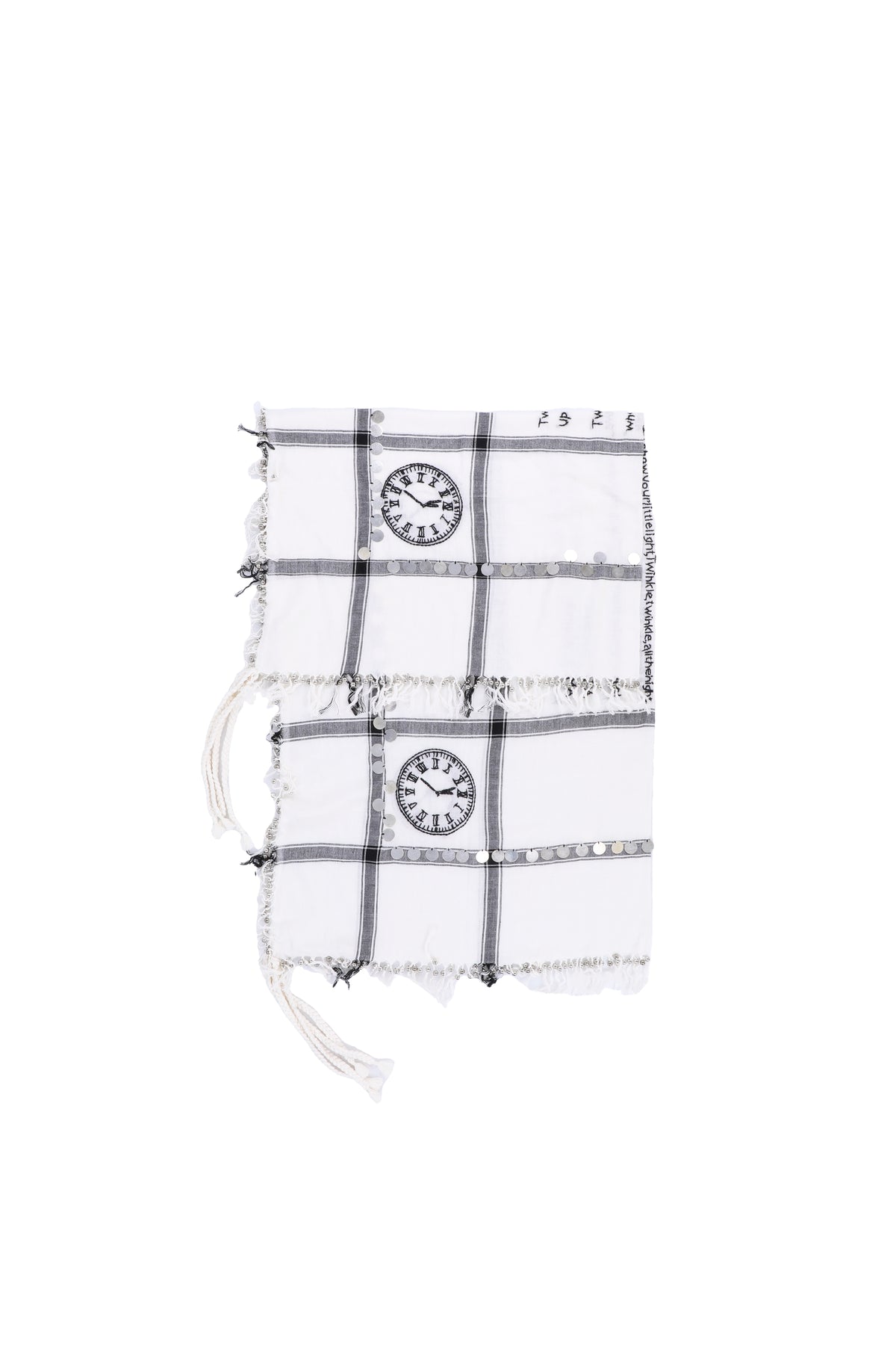 BED J.W. FORD HAND EMBROIDERY SCARF / WHT