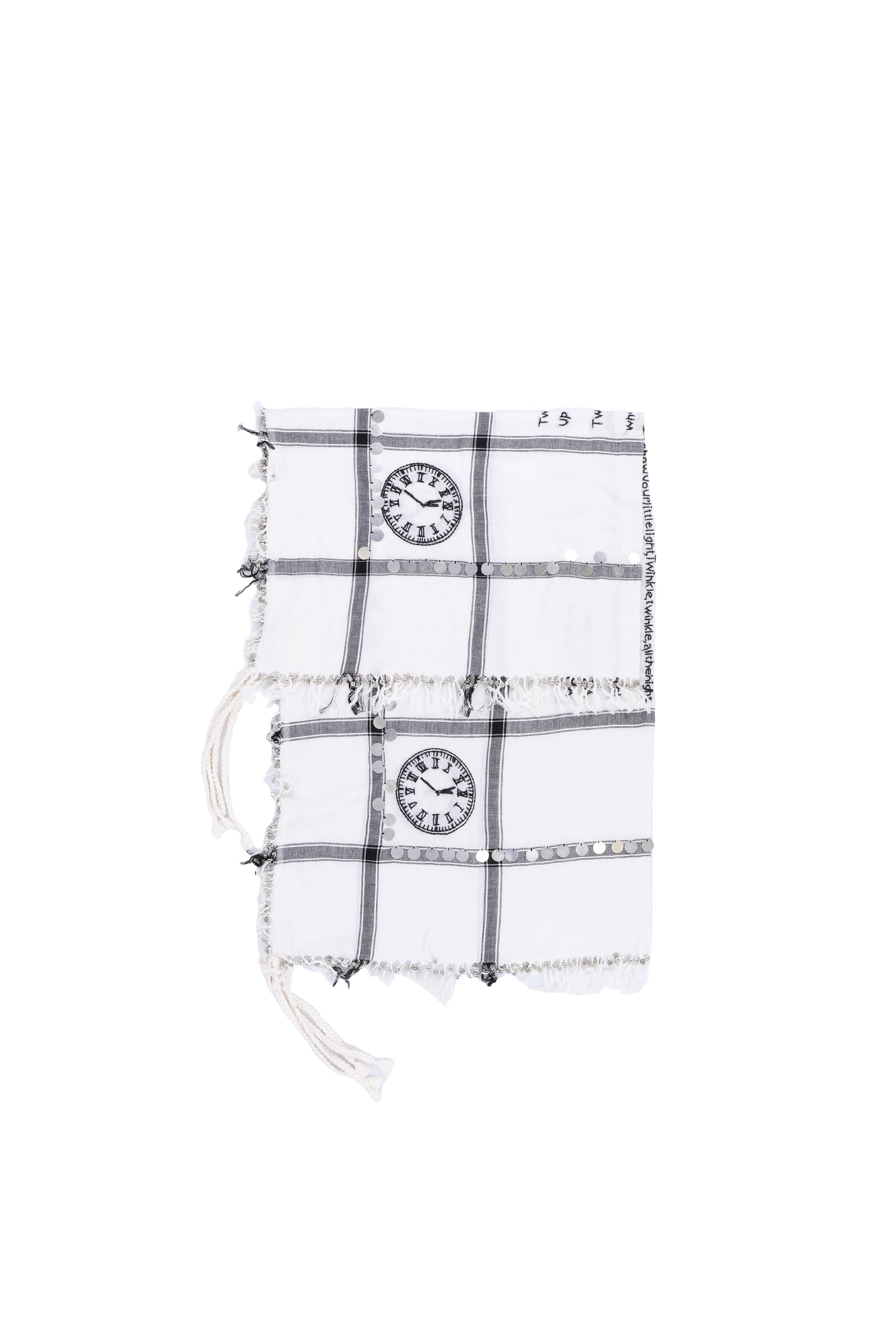 BED J.W. FORD FW23 HAND EMBROIDERY SCARF / WHT -NUBIAN