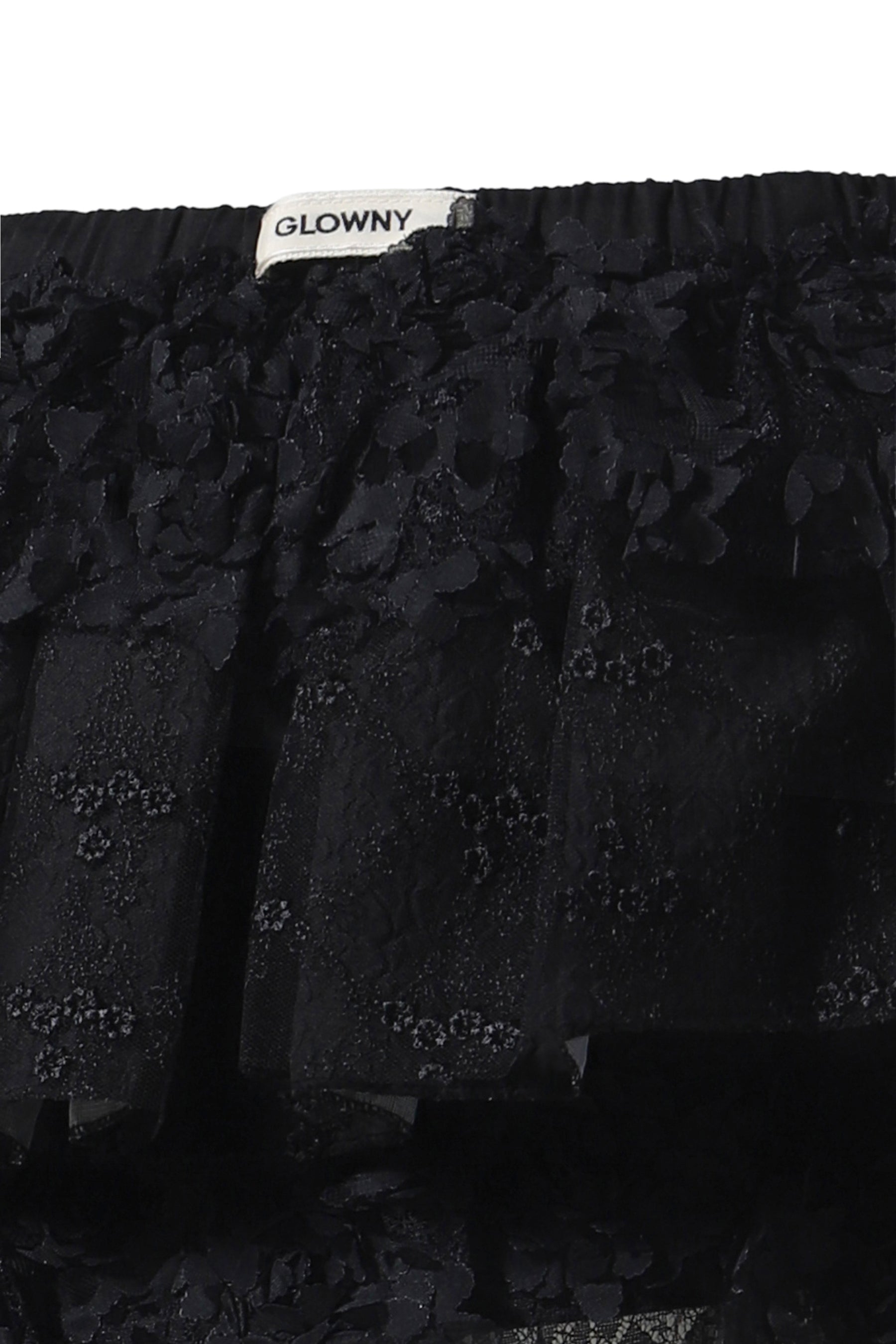 GIRLFRIEND LACE RUFFLE MINI SKIRT (EXCLUSIVE) / BLK