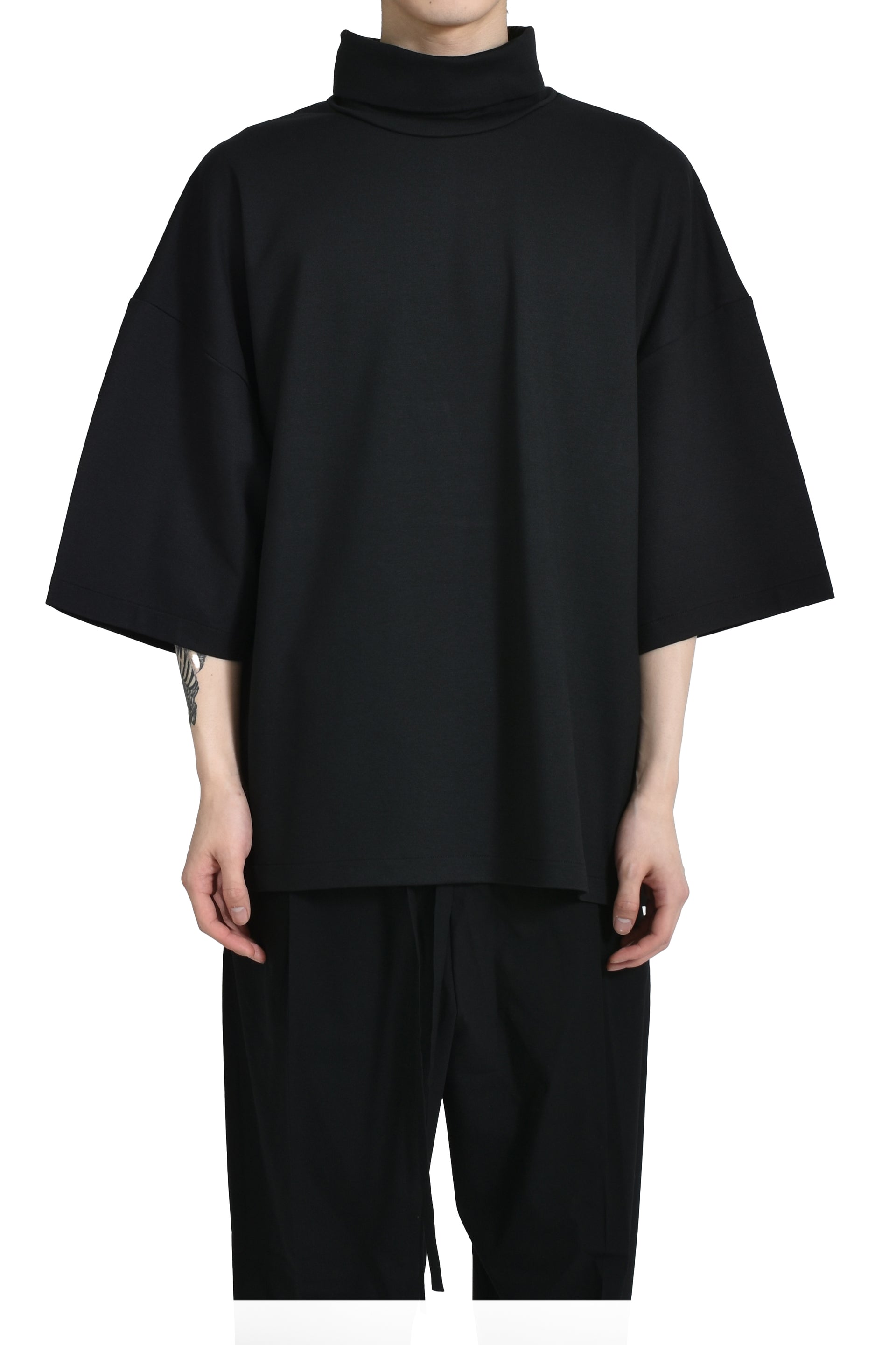 FEAR OF GOD THE ETERNAL COLLECTION HIGH NECK SHORT SLEEVE SHIRT /BLK