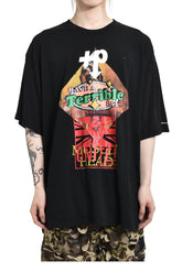 PROJECT G/R MIXED PRINTED VINTAGE T-SHIRT / WASHED BLK