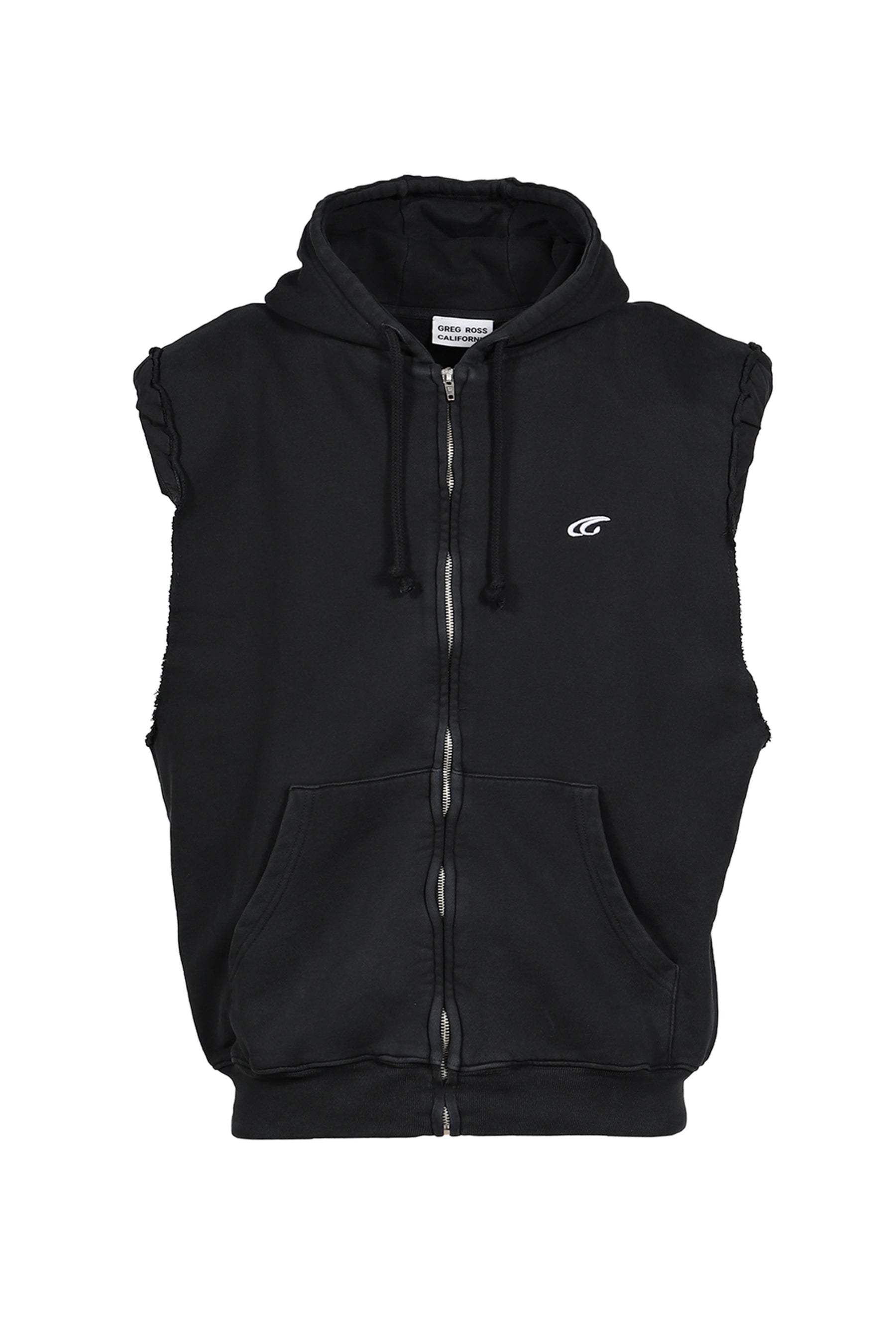 SLEEVELESS PADDED HOODIE / BLK