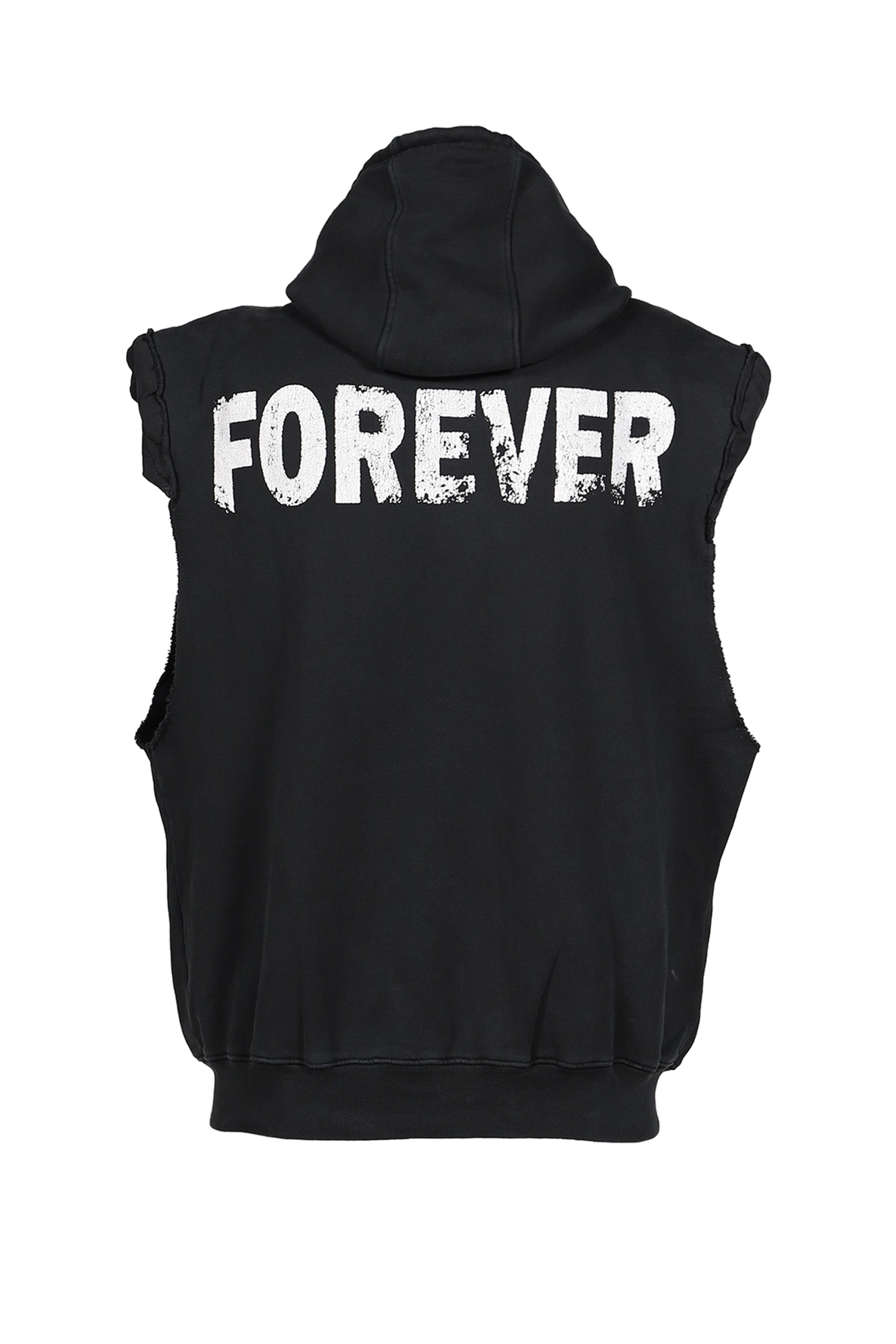 SLEEVELESS PADDED HOODIE / BLK
