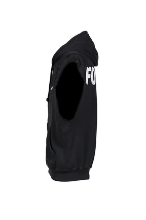 SLEEVELESS PADDED HOODIE / BLK