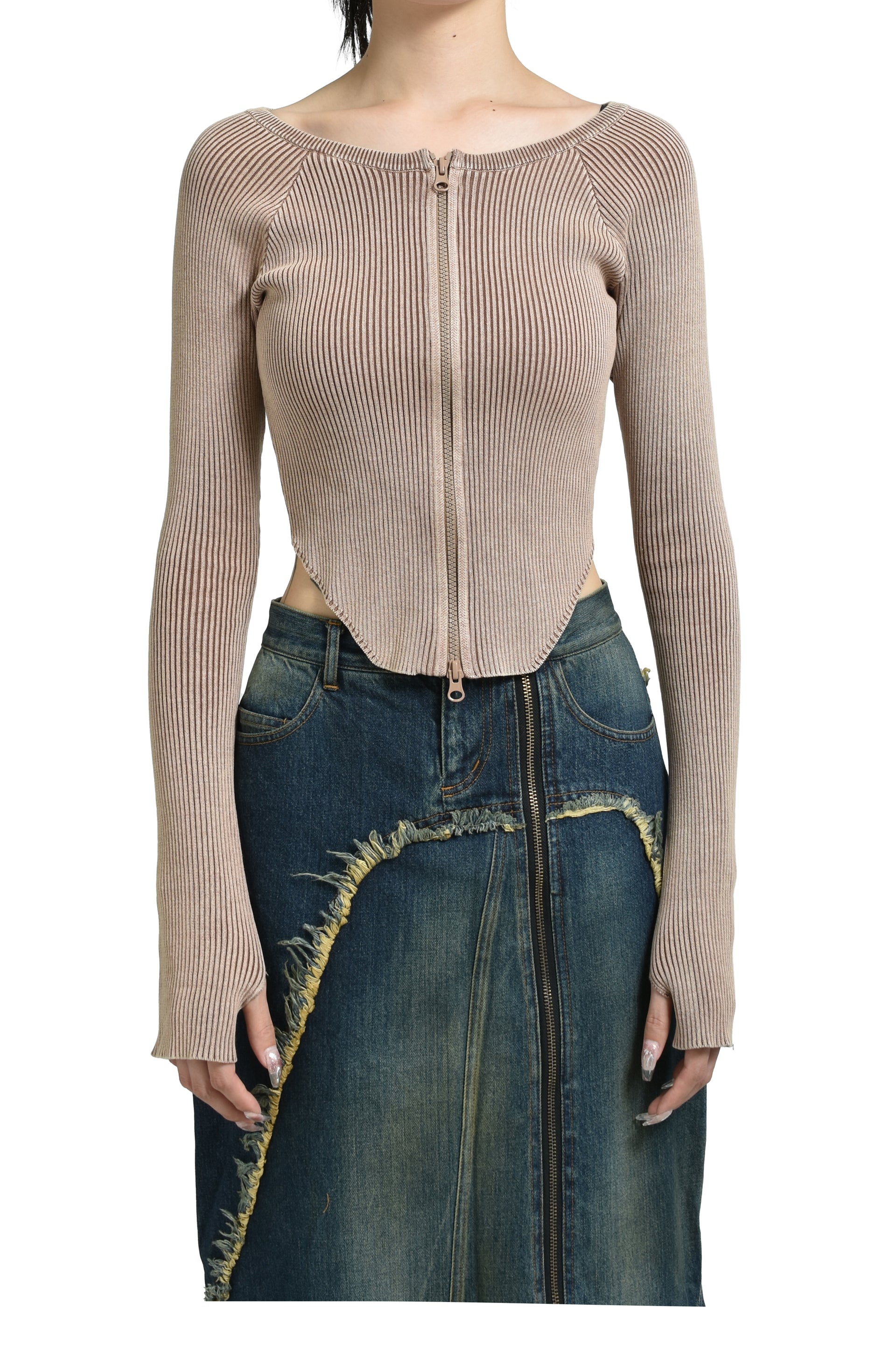 BITIER RIB CARDIGAN  / BRW