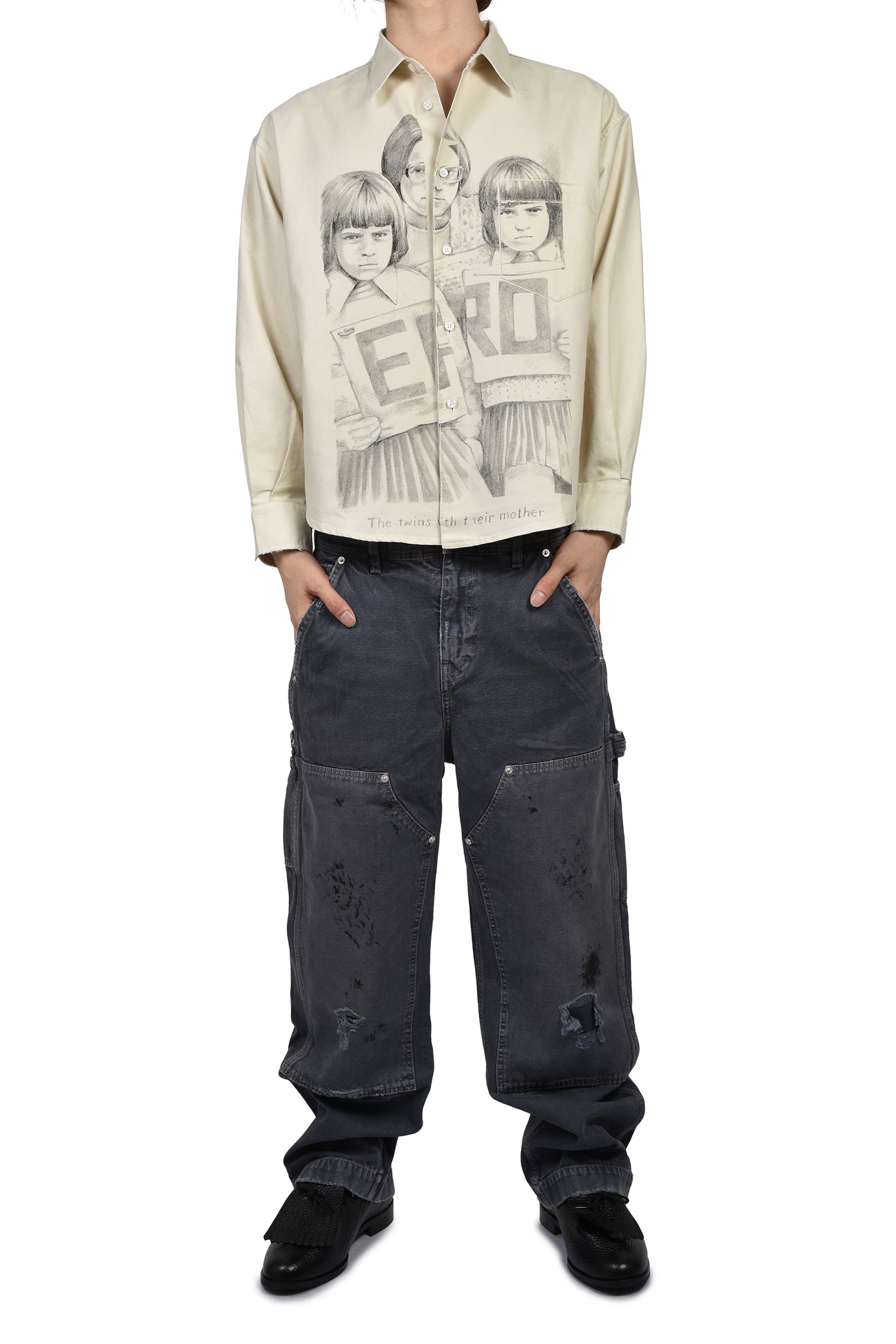 HENRI’S EVERYDAY SHIRT (TWINS WITH MOTHER) / WHT BLK