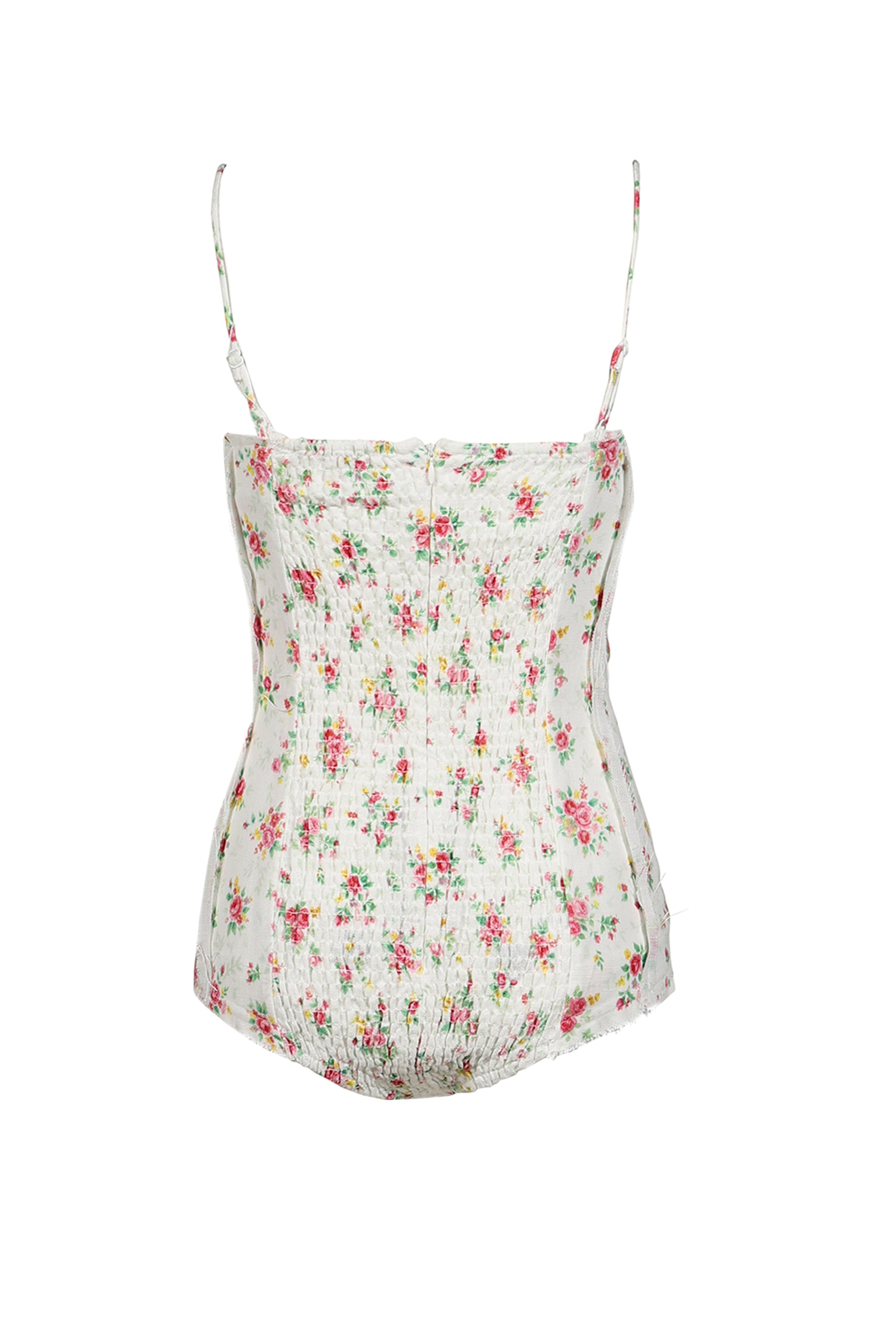 RUCHED BUSTIER CAMI TOP / WHT