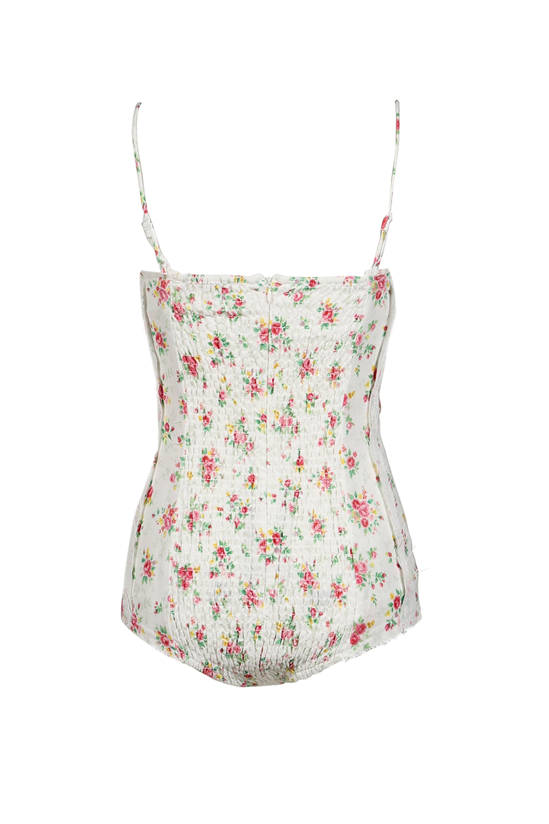 RUCHED BUSTIER CAMI TOP / WHT