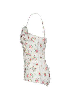 RUCHED BUSTIER CAMI TOP / WHT