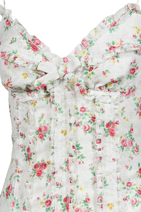 RUCHED BUSTIER CAMI TOP / WHT