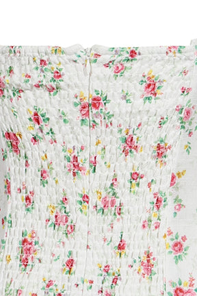 RUCHED BUSTIER CAMI TOP / WHT