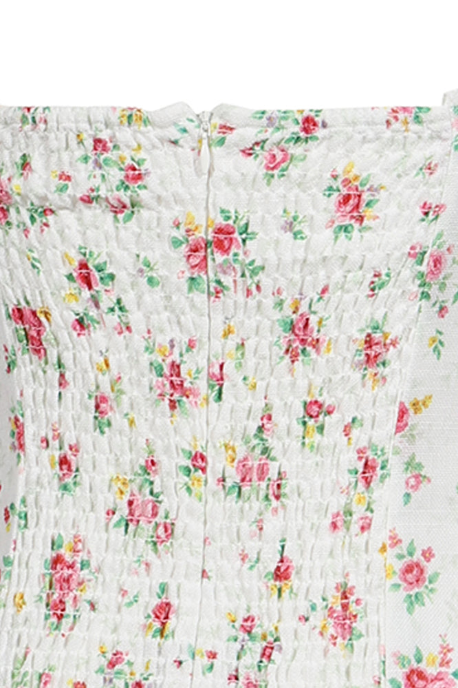 RUCHED BUSTIER CAMI TOP / WHT