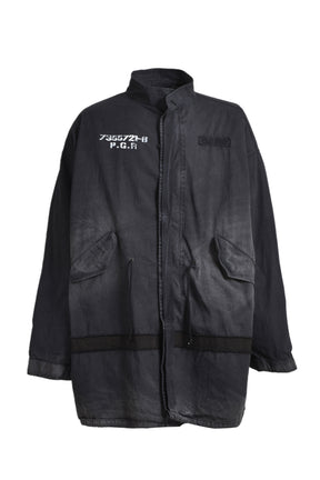 BONDAGE CROSS FISHTAIL PARKA / BLK