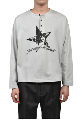 16 HENLEY LONG SLEEVE / SIL GRY