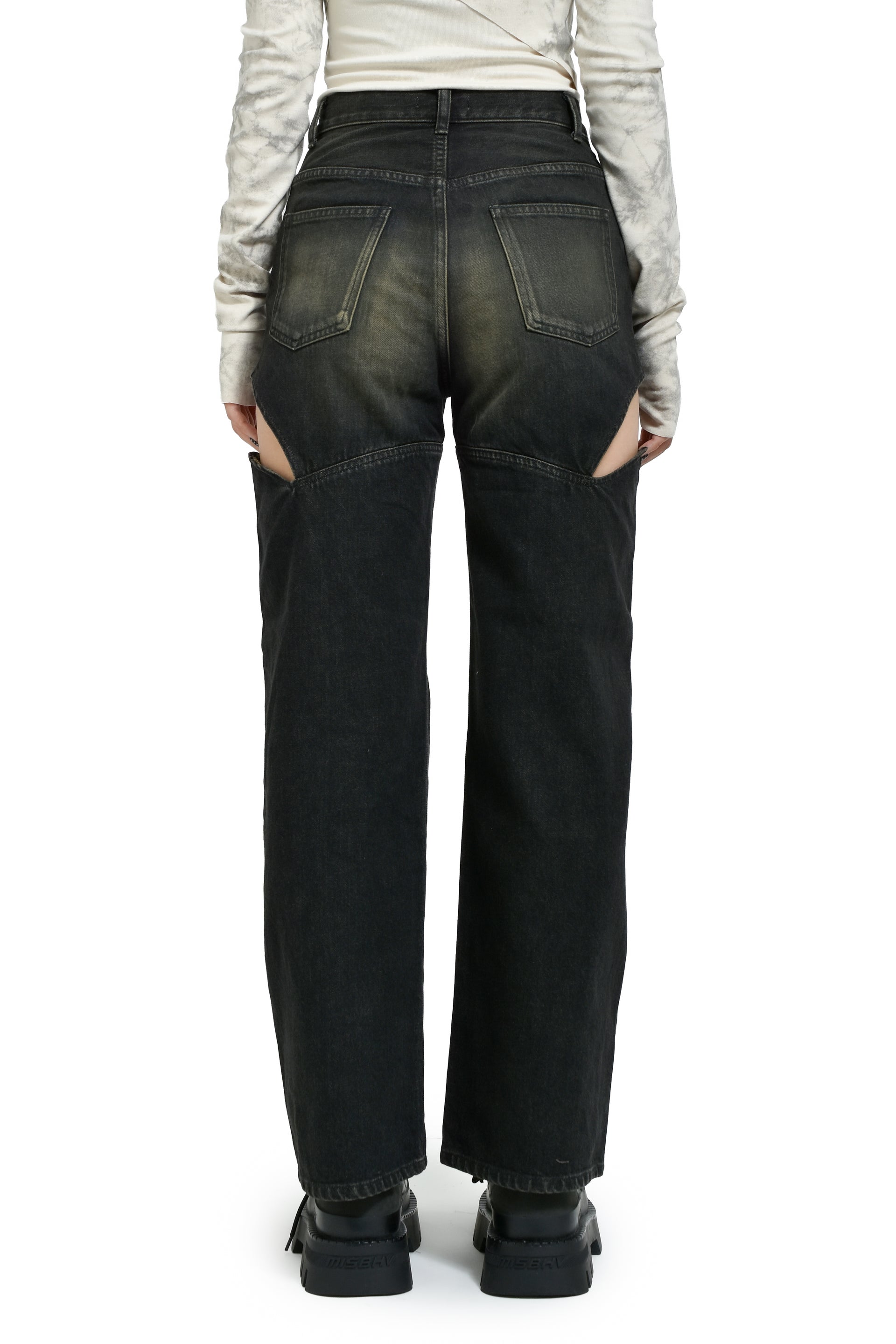 CUTOFF DENIM PANTS / BLK