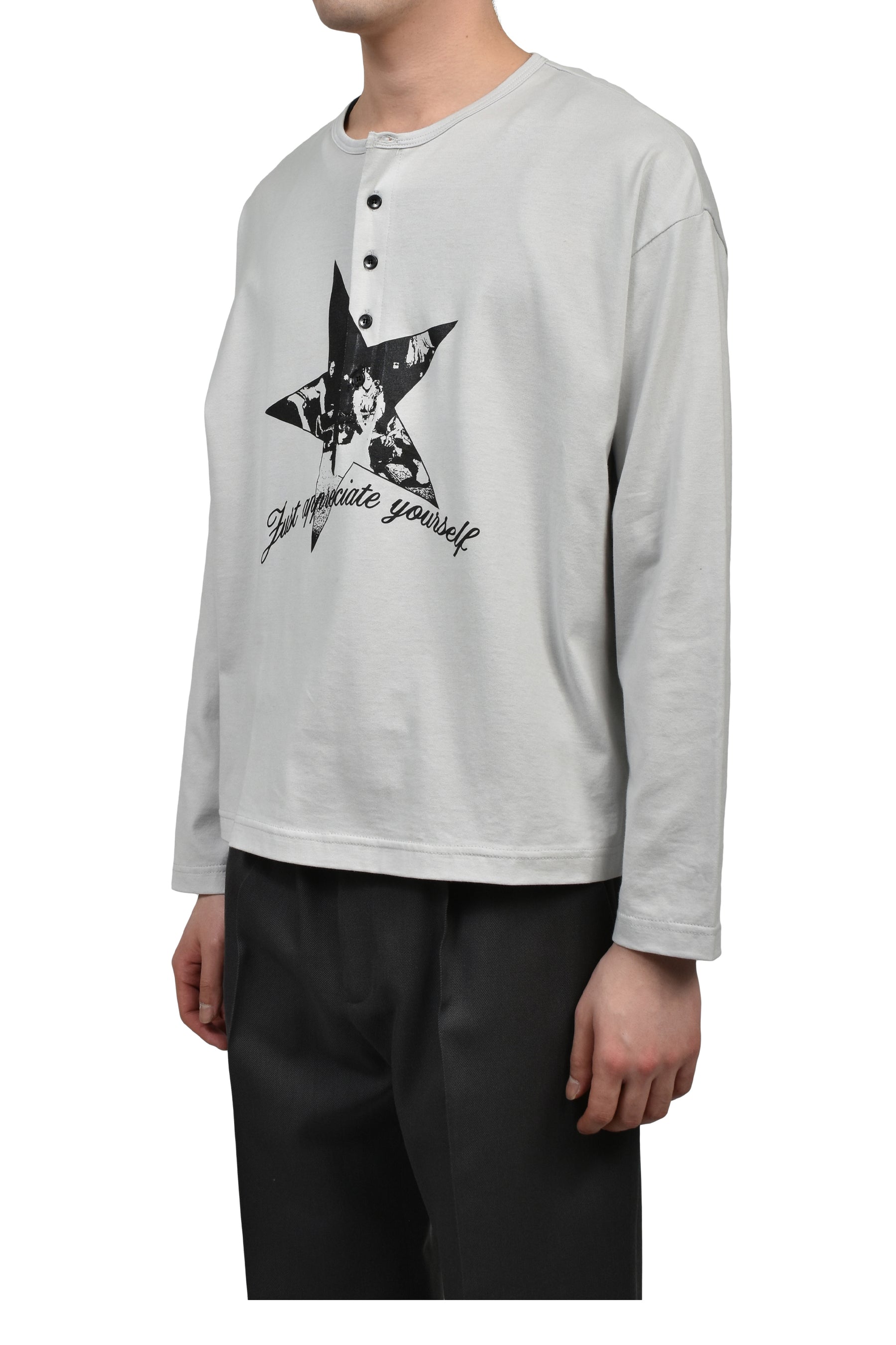 16 HENLEY LONG SLEEVE / SIL GRY