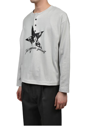 16 HENLEY LONG SLEEVE / SIL GRY