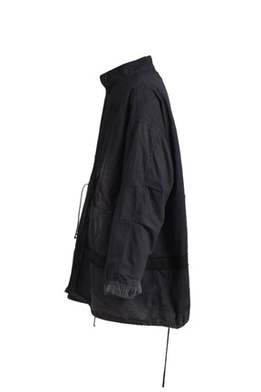 BONDAGE CROSS FISHTAIL PARKA / BLK