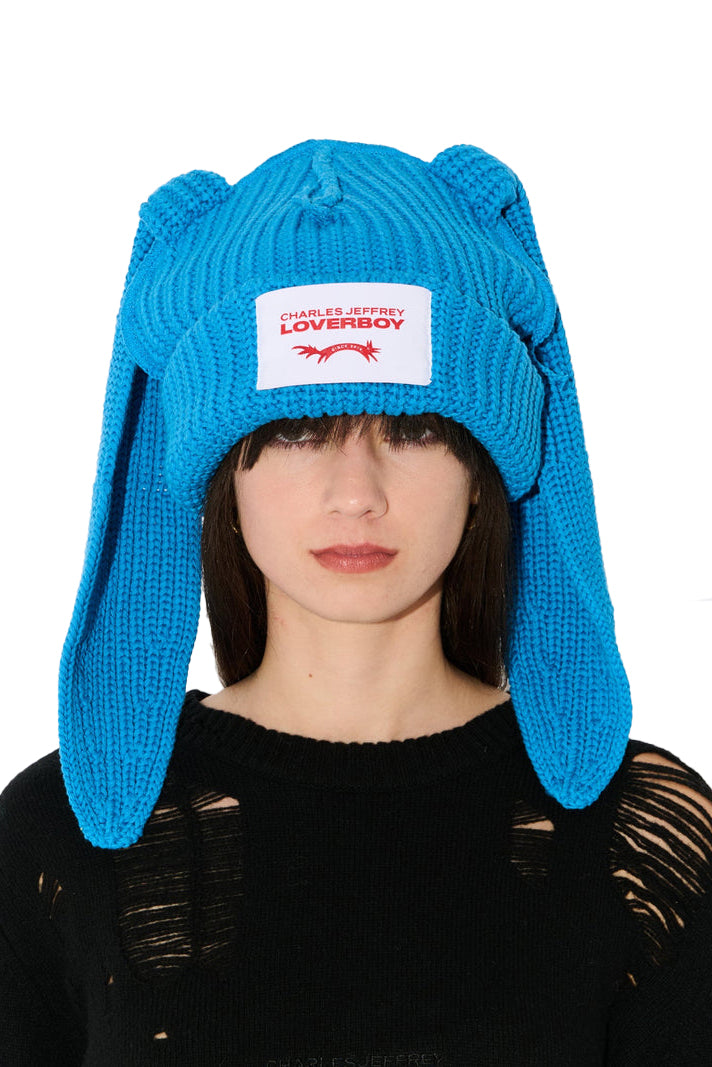 CHUNKY RABBIT BEANIE / BLU 
