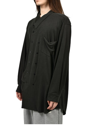LIQUID DOUBLE BREASTED SHIRT / BLK