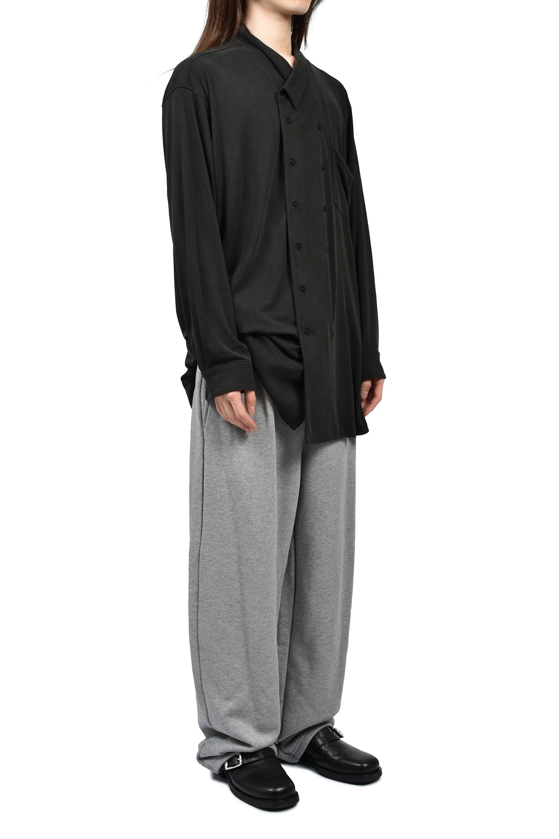 LIQUID DOUBLE BREASTED SHIRT / BLK