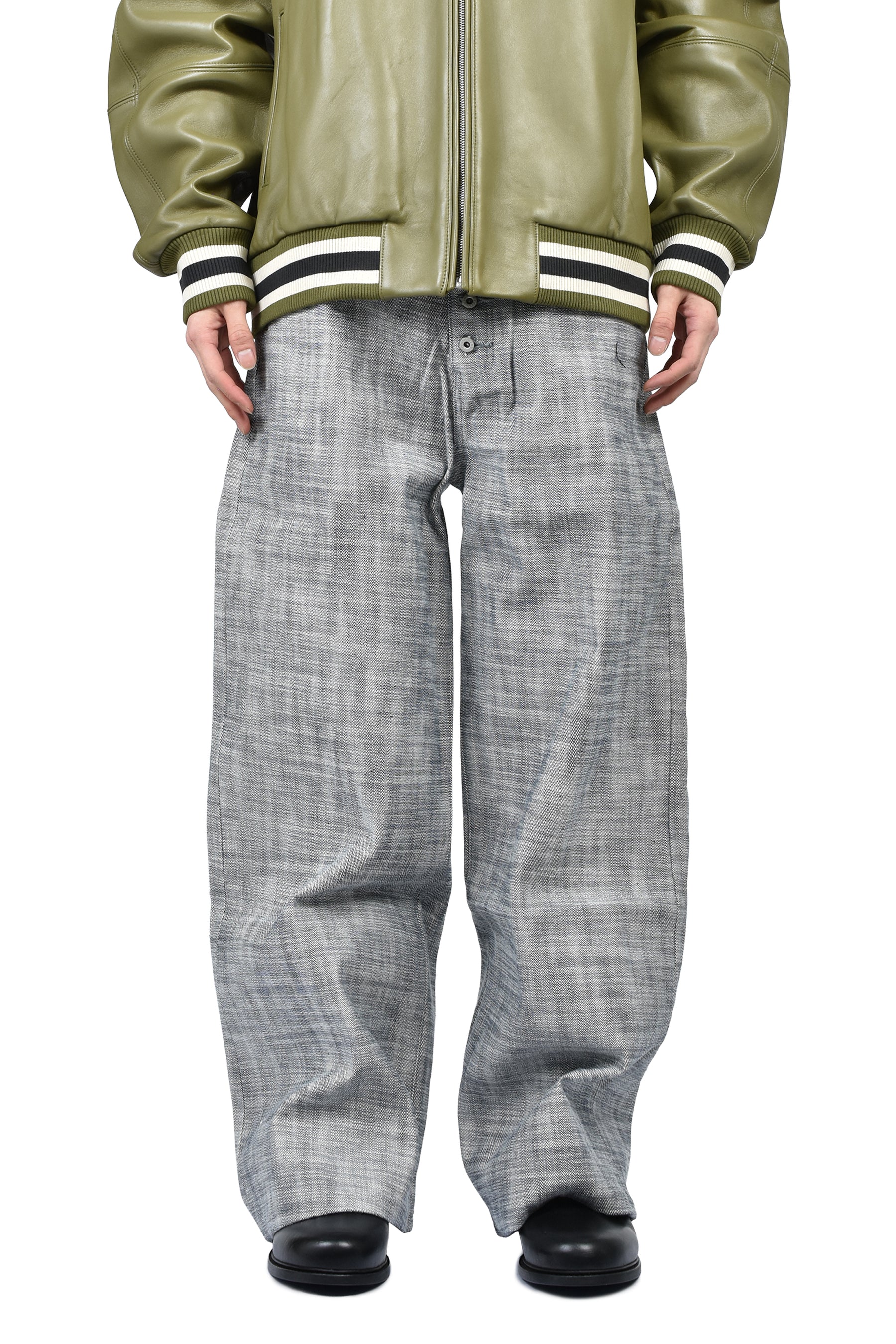 HEAVY STRUCTURED RAW DENIM / GRY 