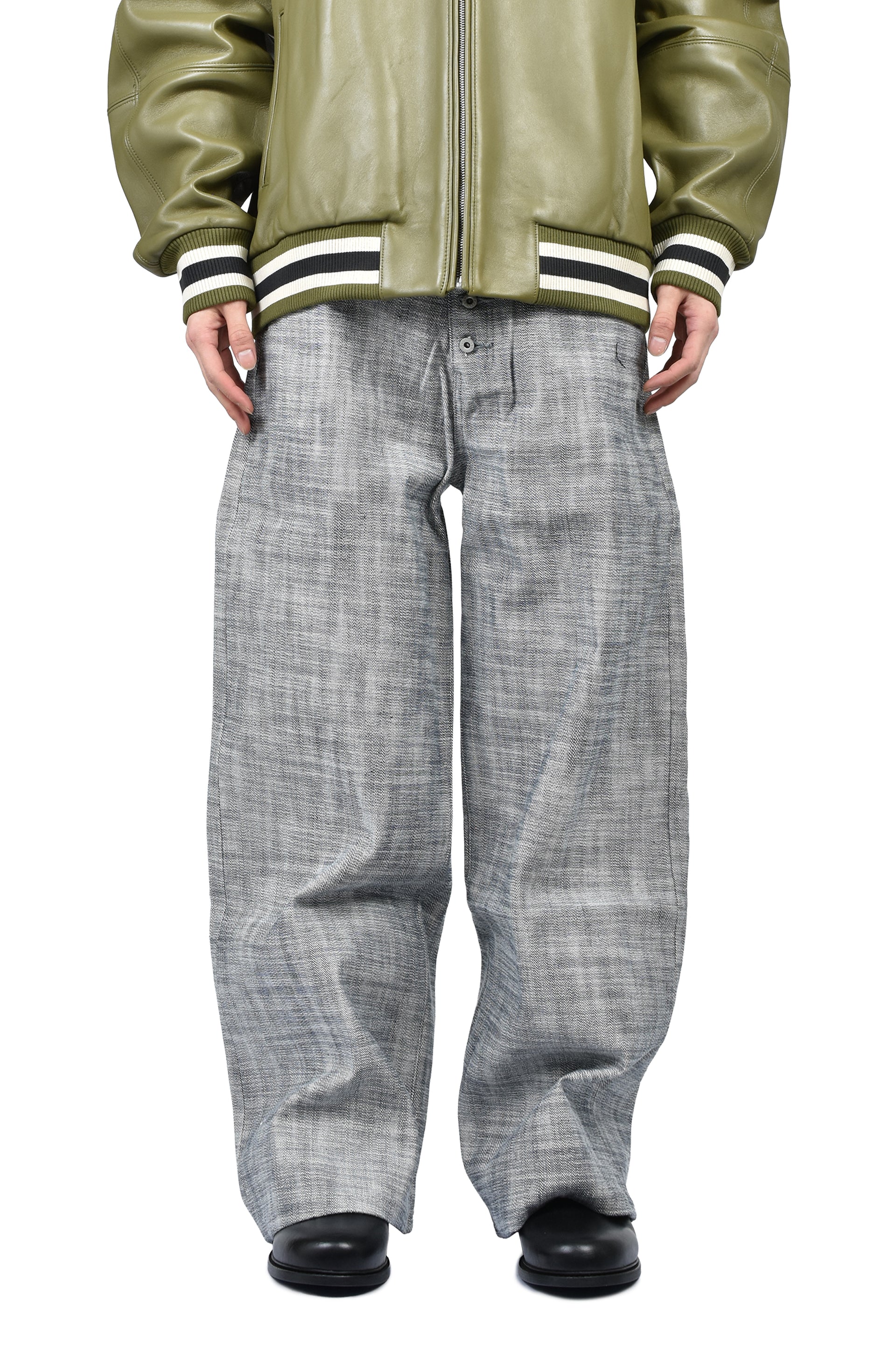 HEAVY STRUCTURED RAW DENIM / GRY 