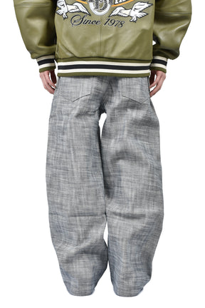 HEAVY STRUCTURED RAW DENIM / GRY 