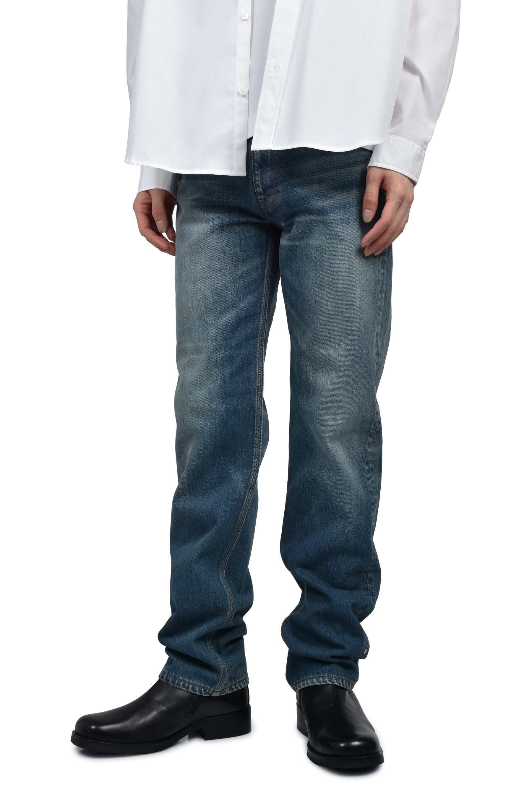 BLUE WASHED JAPANESE DENIM STRAIGHT JEAN / BLU WASH