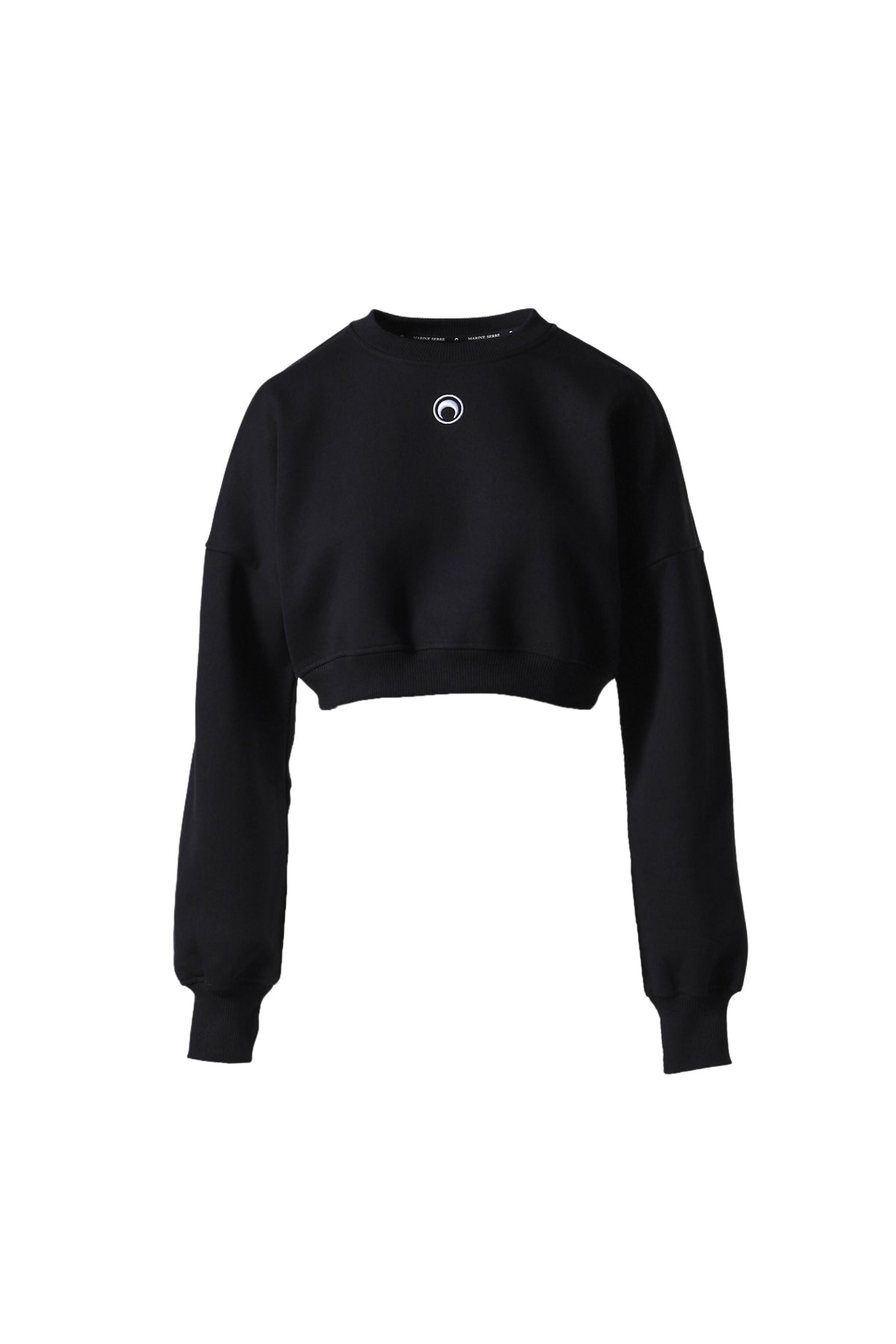 MOON LOGO FLEECE CROPPED SWEATSHIRT / BLK