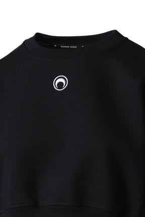 MOON LOGO FLEECE CROPPED SWEATSHIRT / BLK