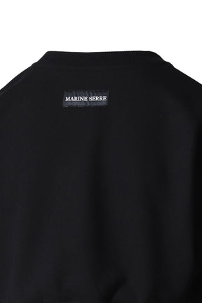 MOON LOGO FLEECE CROPPED SWEATSHIRT / BLK